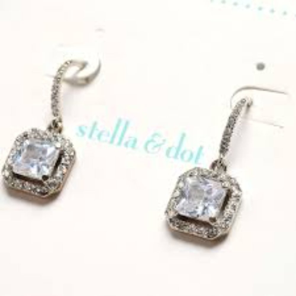 HOST PICK 🎉 Stella & Dot CZ Deco Drop Earrings - Picture 3 of 4